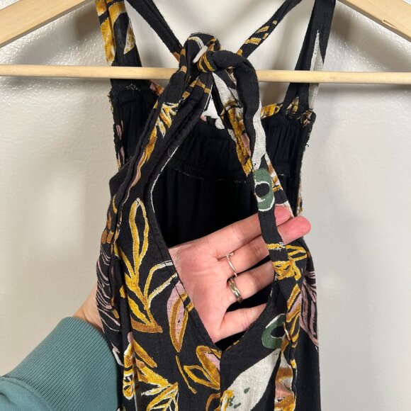 Free People Anita Printed Maxi Dress Size Small? Black Floral Tiered Boho - Picture 11 of 12